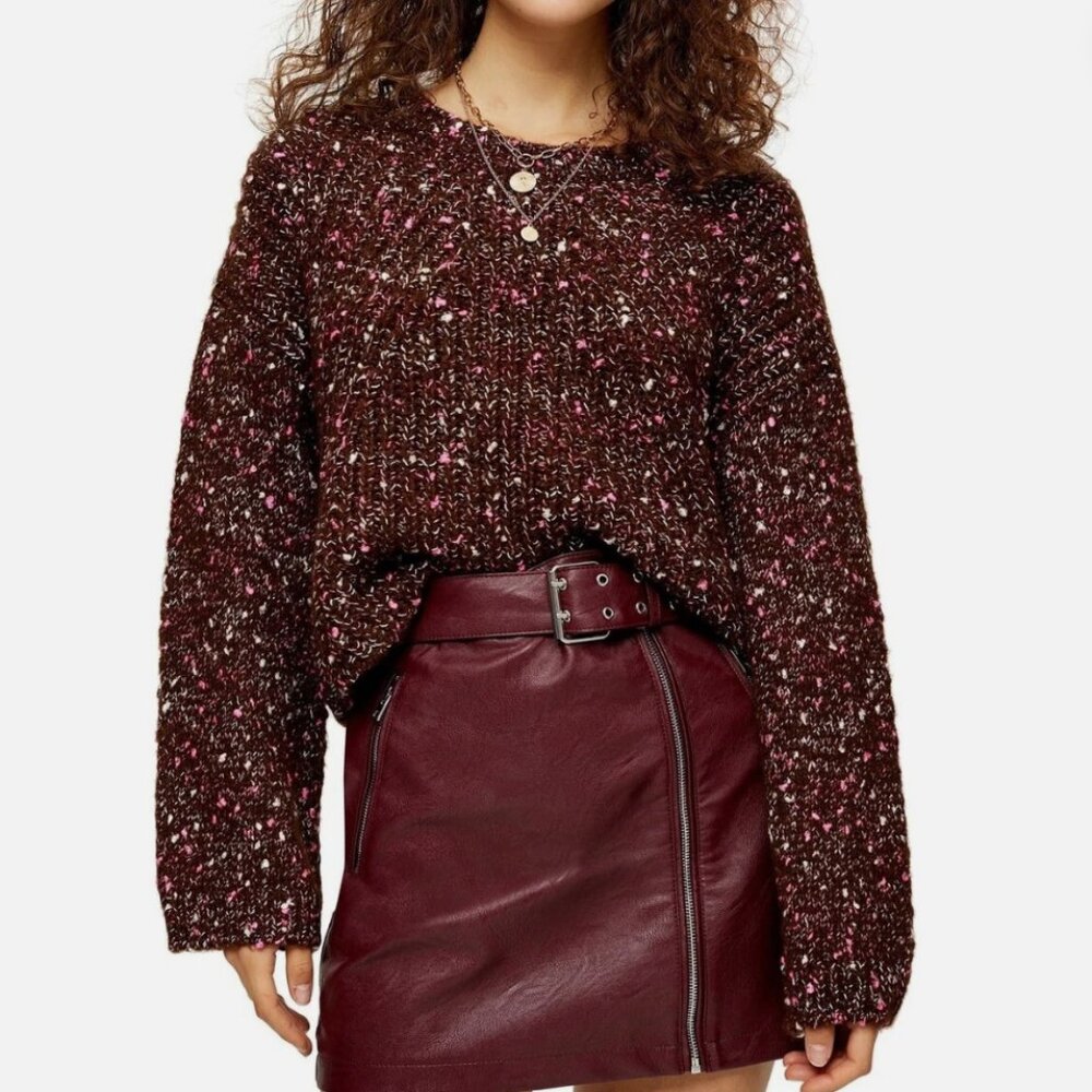 TOPSHOP Chevron Crop Sweater Size medium